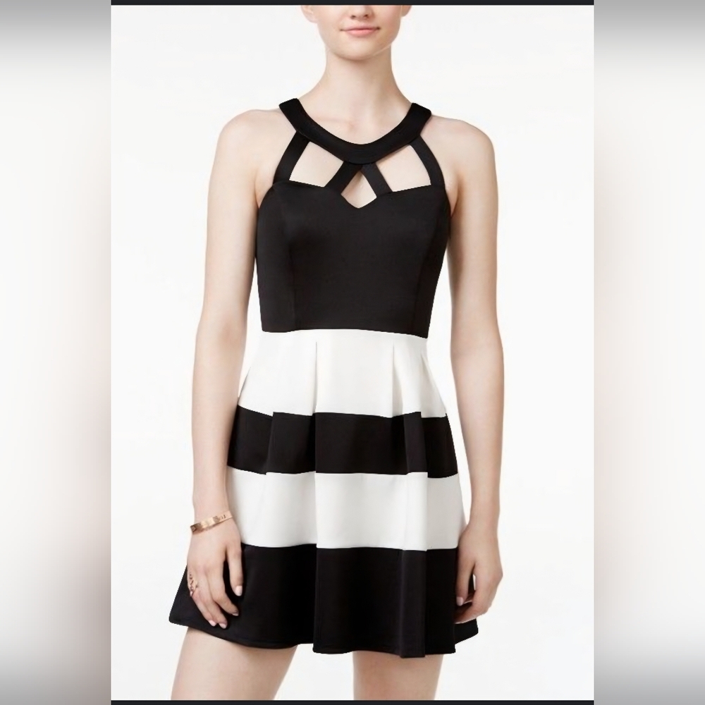 Crystal Doll Black And White Dress
